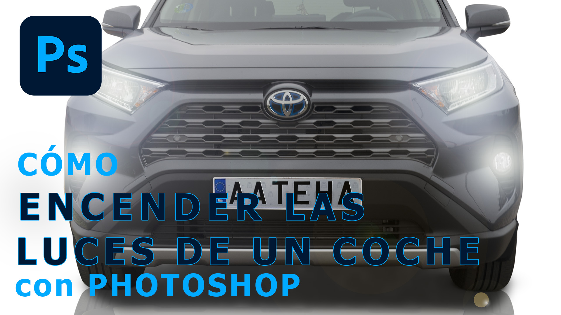 Turn on car lights with Photoshop